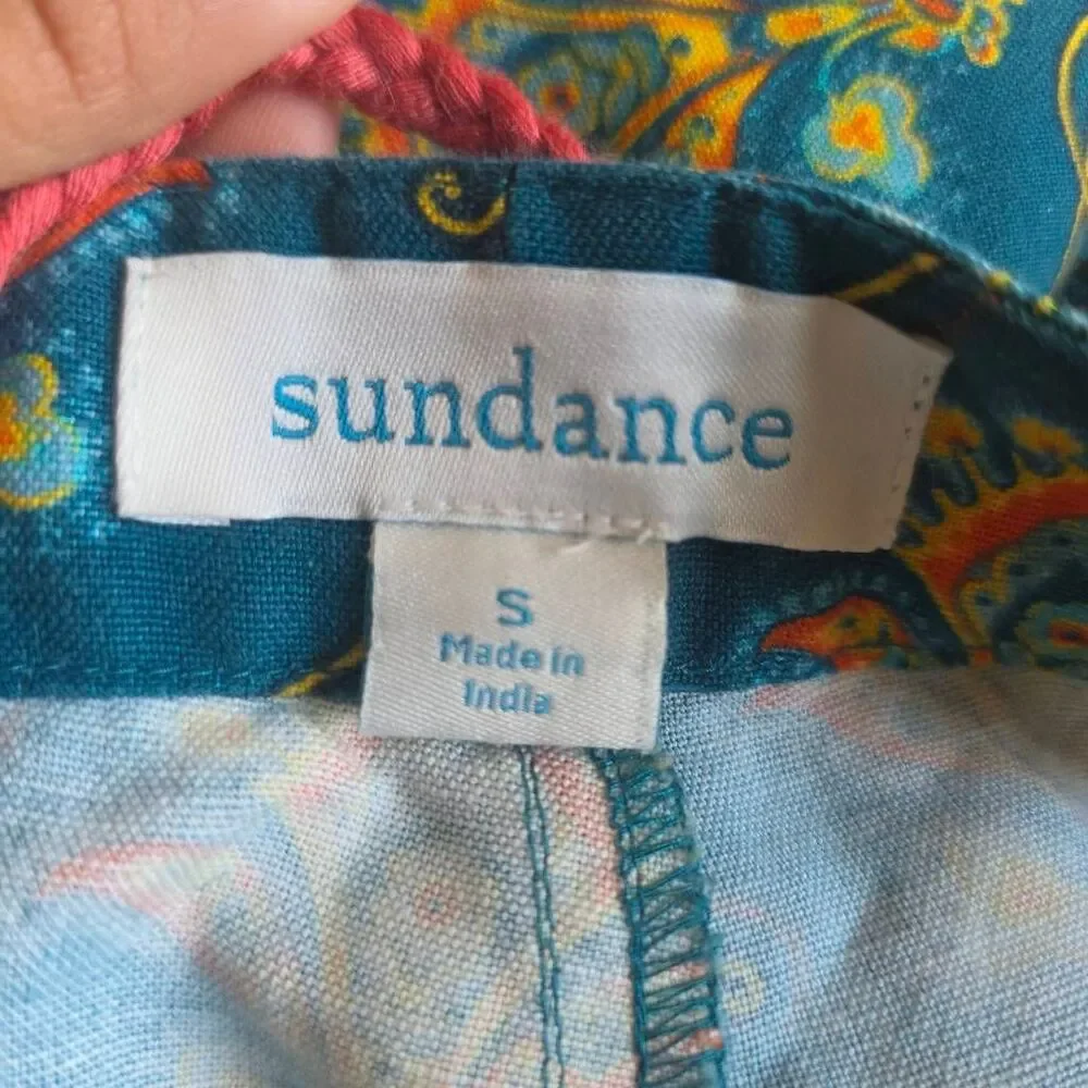 Sundance womens Sz S teal print kalini shorts